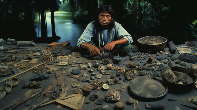Quais são os achados arqueológicos encontrados no estado do Amazonas?