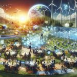 An HD, realistic representation of revolutionary approaches to climate action. The image depicts a dynamic, energetic scene showing multi-disciplinary teams – scientists, engineers, policymakers of various descents and genders – working together, submerged in discussions, and using innovative technology. The environment is earth-conscious with ample greenery, solar panels, wind turbines, and recycling systems. There are charts on screens depicting improvements in environmental health, symbolizing the success of these new, fresh approaches towards climate action.