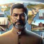 A realistic high-definition image reflecting the upcoming visit by an important political figure from South Asia to various locations within three continents. The political figure is a male, middle-aged, with distinct facial features like a trimmed beard, spectacles, and traditional Indian attire. The background should show representative landmarks from the three continents being visited.